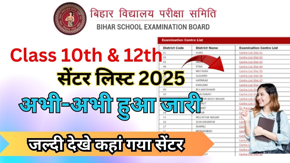 Bihar Board 10th 12th Center List 2025: