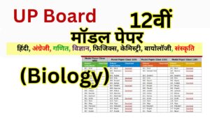 UP Board Biology Model Paper 2025 Class 12th