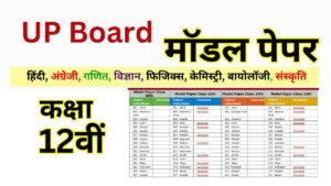 UP Board Class 12th Model Paper