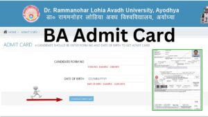 Avadh University BA Admit Card 2024