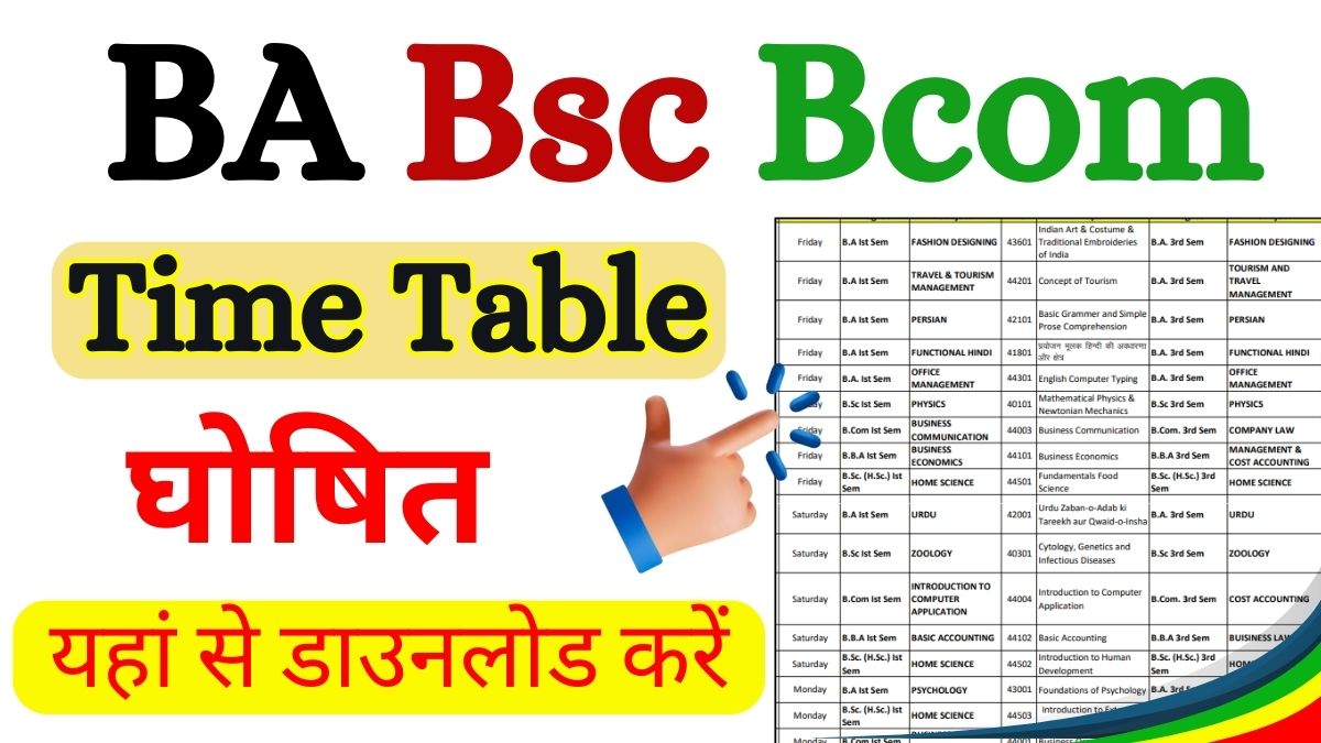 BA Bsc Bcom Exam date 2025