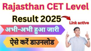 Rajasthan CET Level Result 2025