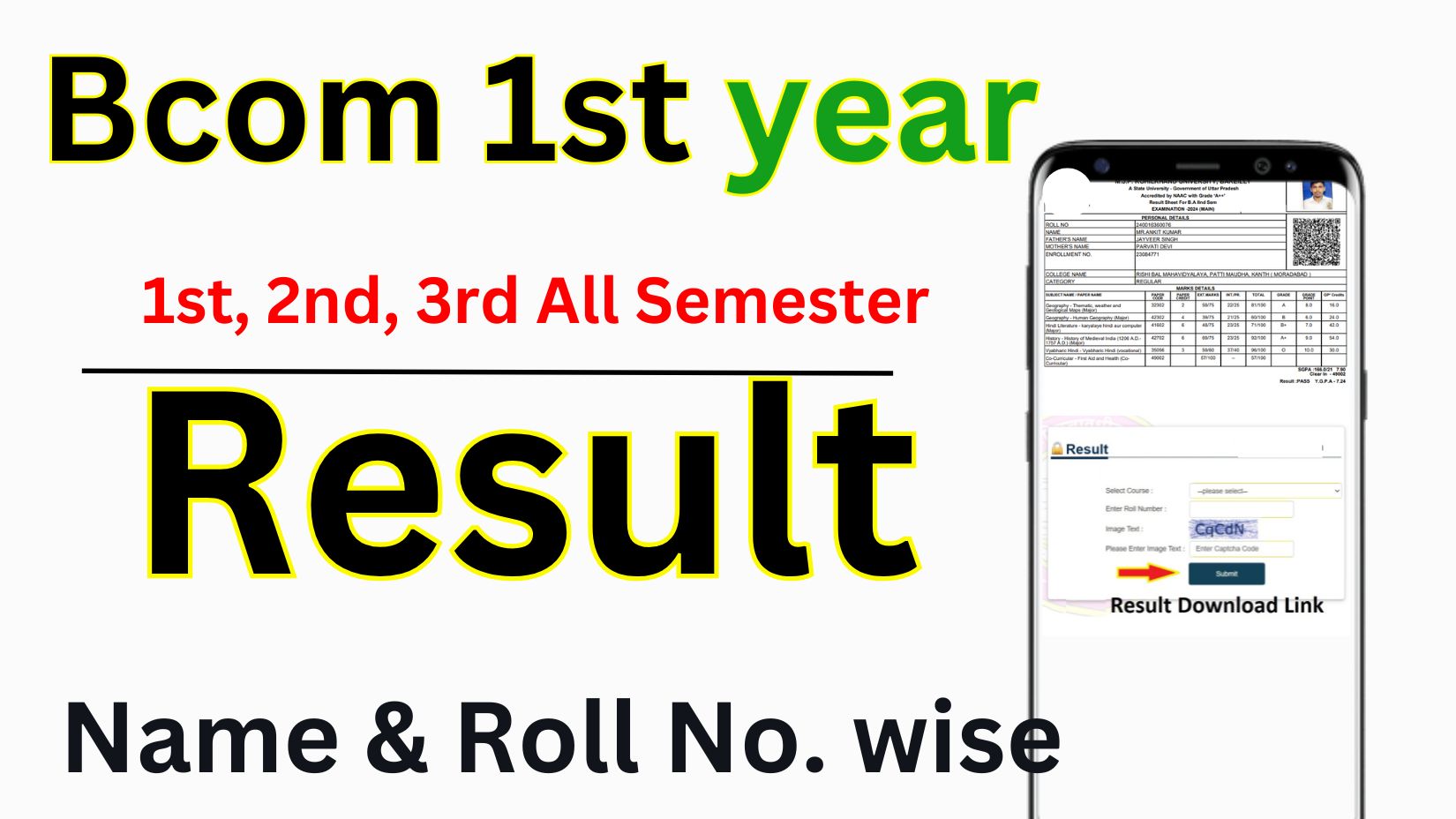 Bcom 1st year Result