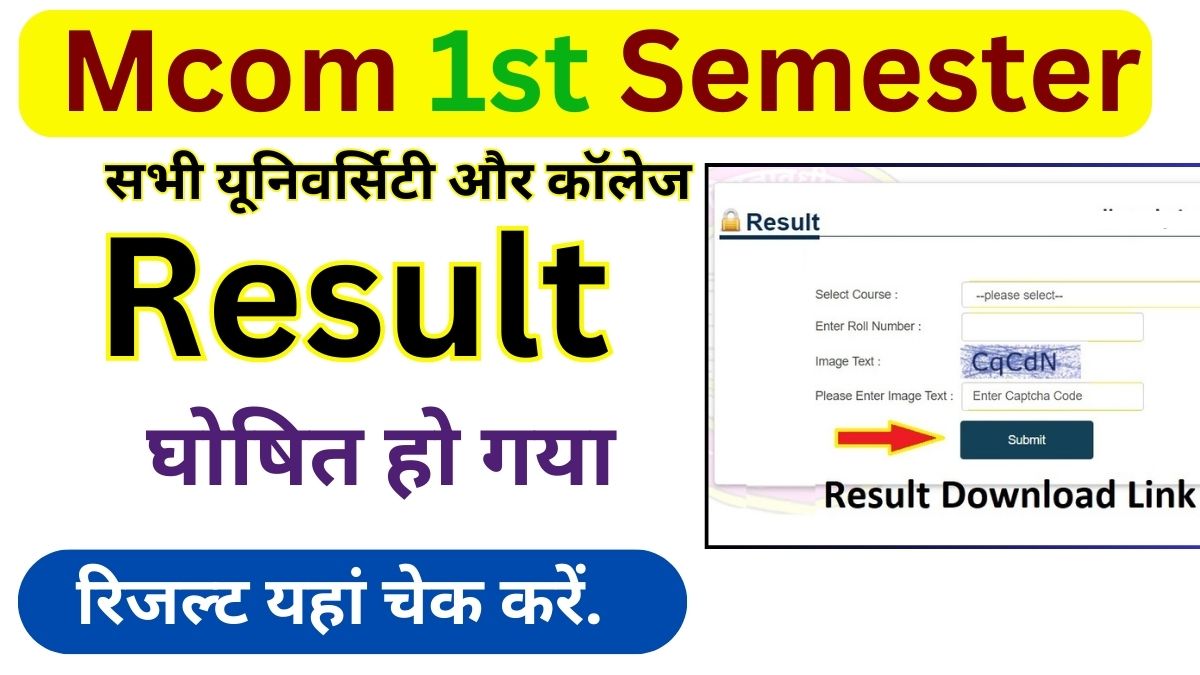 Mcom 1st semester Result