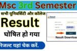 Msc 3rd semester Result