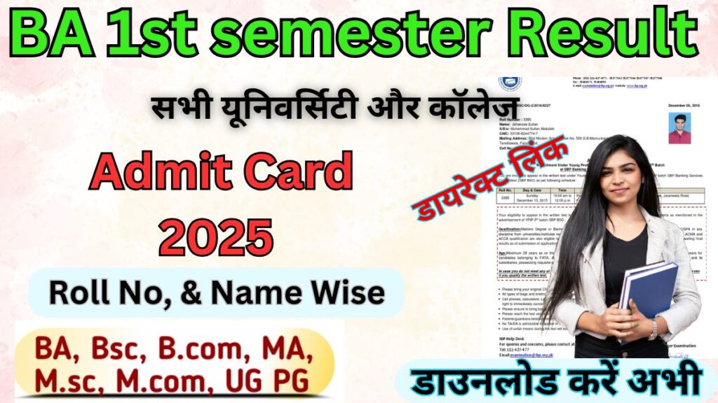 BA 1st semester Result 2025