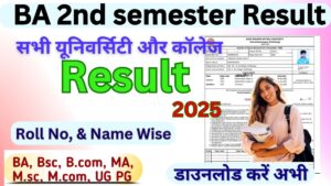 BA 2nd semester Result 2025