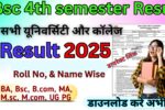 Bsc 4th semester Result 2025