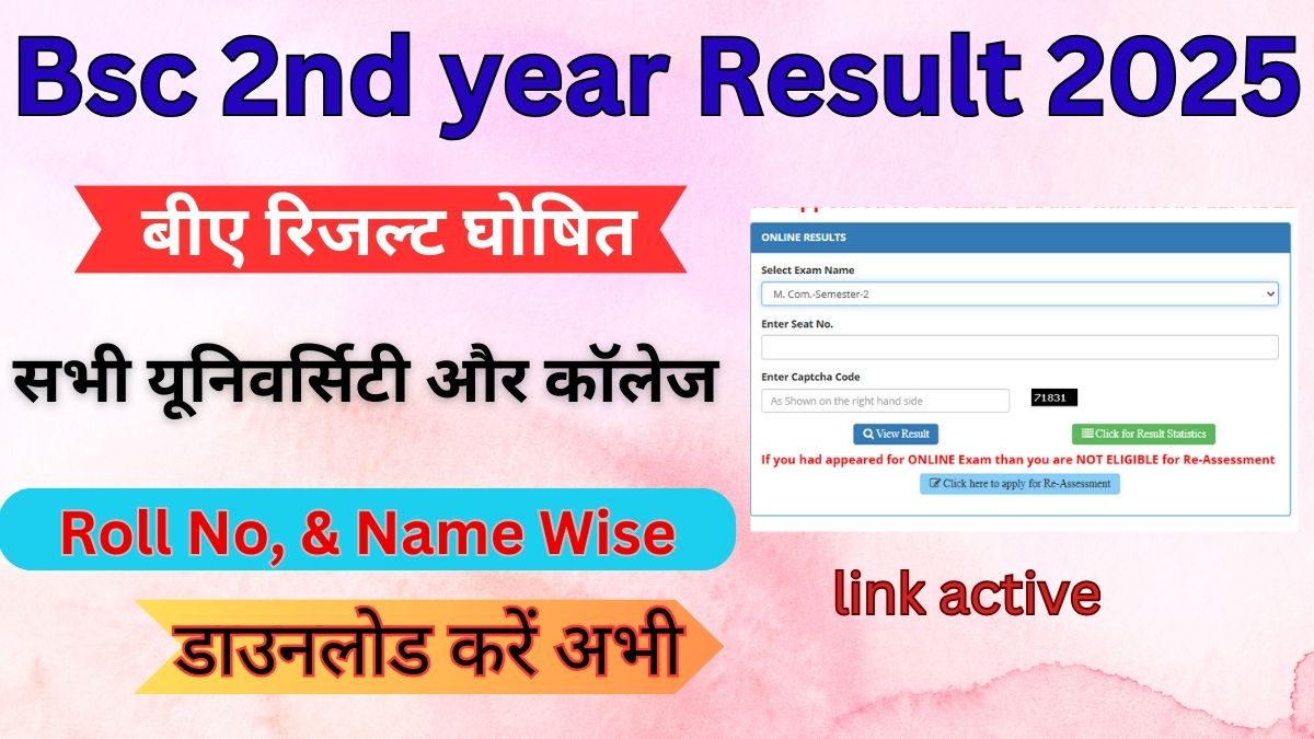 Bsc 2nd year Result 2025