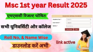 Msc 1st year Result 2025