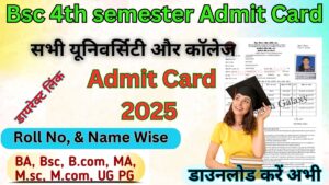 Bsc 4th Semester Admit Card 2025