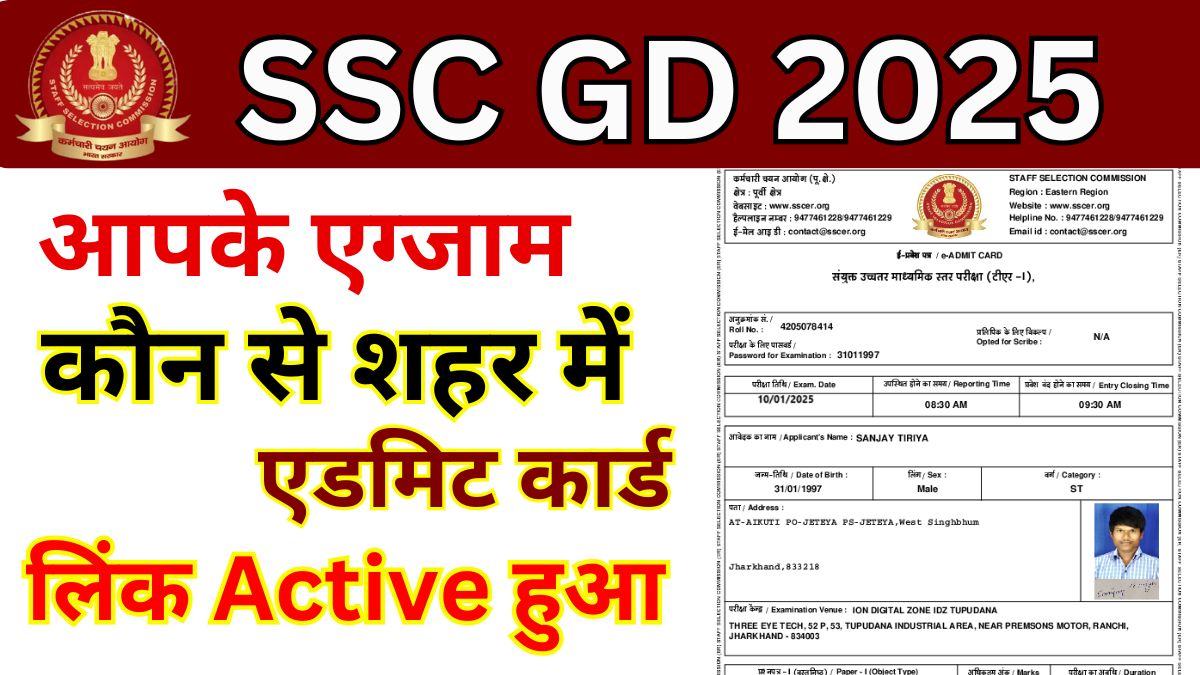 SSC GD Exam City 2025