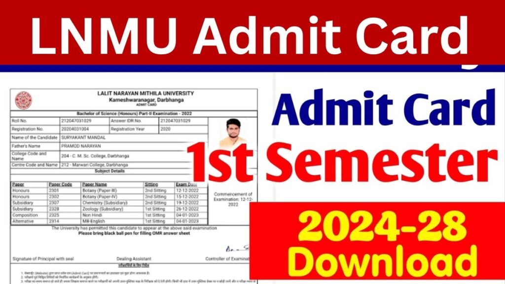 LNMU 1st Semester Admit Card