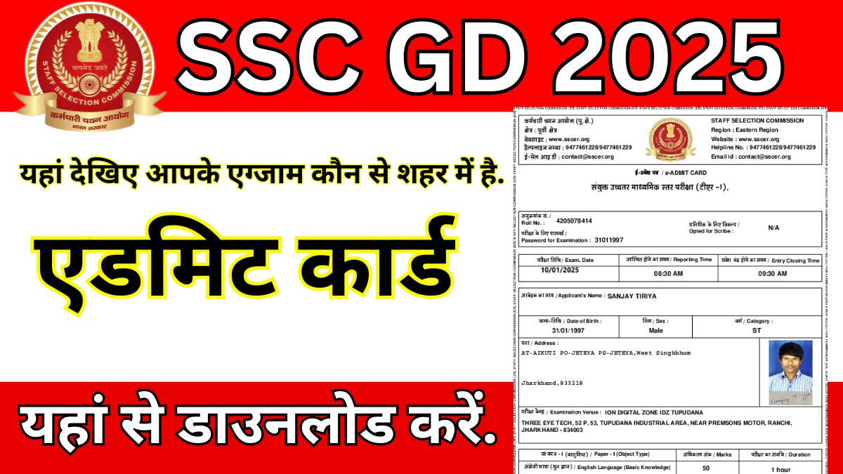 SSC GD Constable Admit Card 2025