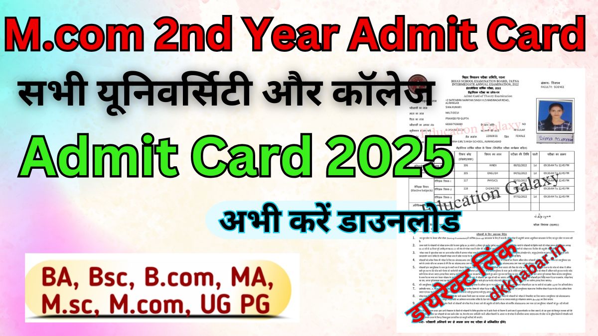 Mcom 2nd Admit Card 2025