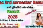 Bsc 3rd semester Result 2025