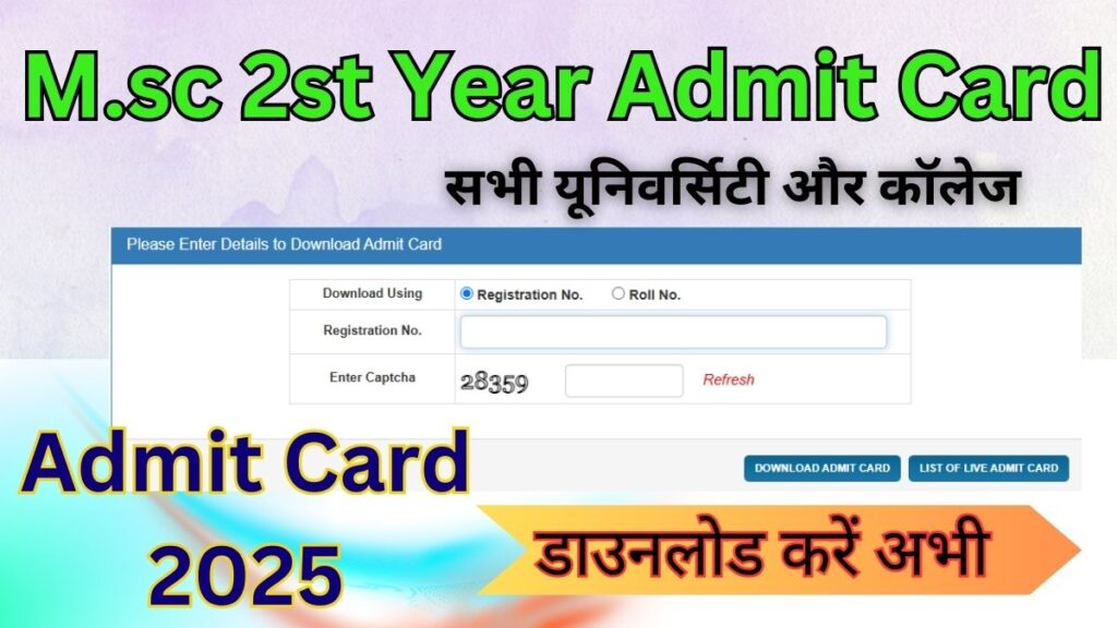 m.sc 2st Year Admit Card 202