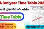 BA 3rd year Time Table 2025