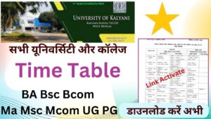 Kalyani University Time Table 2025