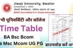 Jiwaji University Time Table 2026