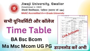 Jiwaji University Time Table 2025