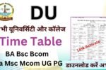 DU Time Table 2025