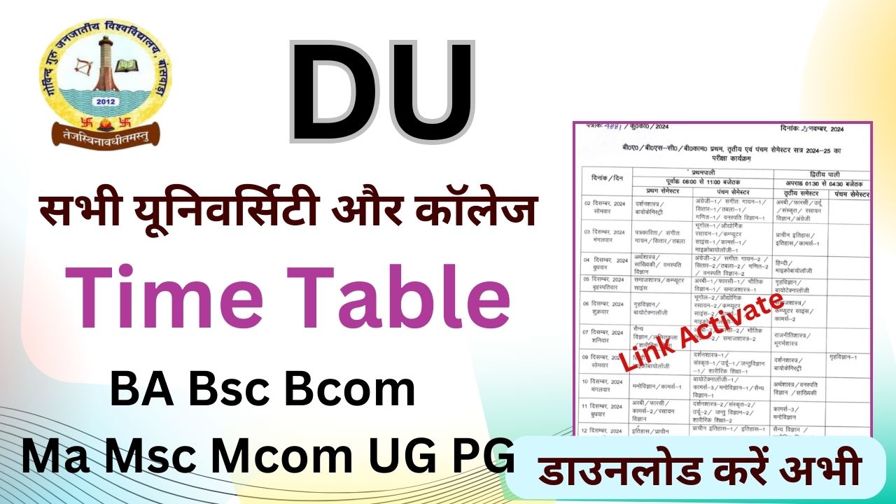 DU Time Table 2025