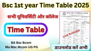 Bsc 1st year Time Table 2025