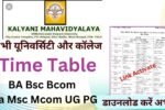 Kalyani University Time Table 2026