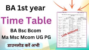 BA Part 1 Time Table 2025