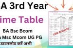 BA Part 3 Time Table 2026
