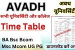 Avadh University Time Table 2026