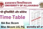Allahabad University Time Table 2026