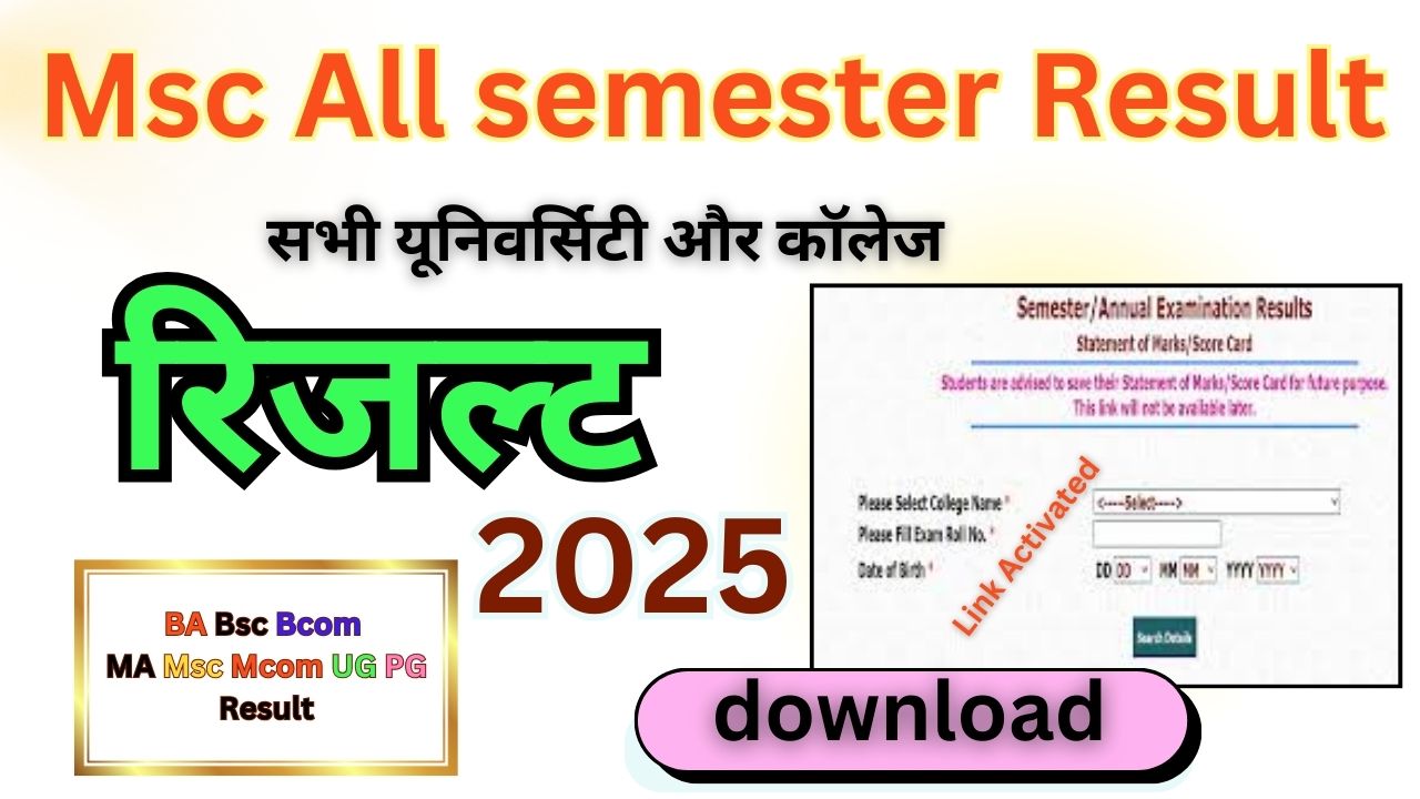 Msc semester Result 2025