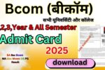 Bcom Seemester Admit Card 2025