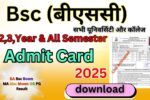 Bsc semester Admit Card 2025