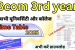 Bcom 3rd year Time Table 2025