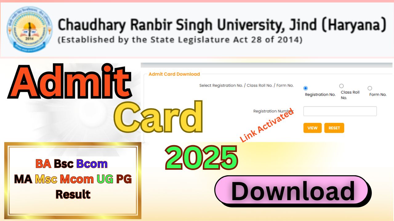  CRSU Admit Card Download 2025