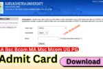 KUK Admit Card 2025