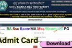 GNDU Admit Card 2026