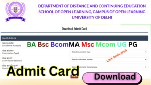 DU SOL University Admit Card 2025