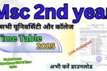 Msc 2nd year Time Table 2025