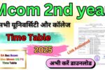 Mcom 2nd year Time Table 2025