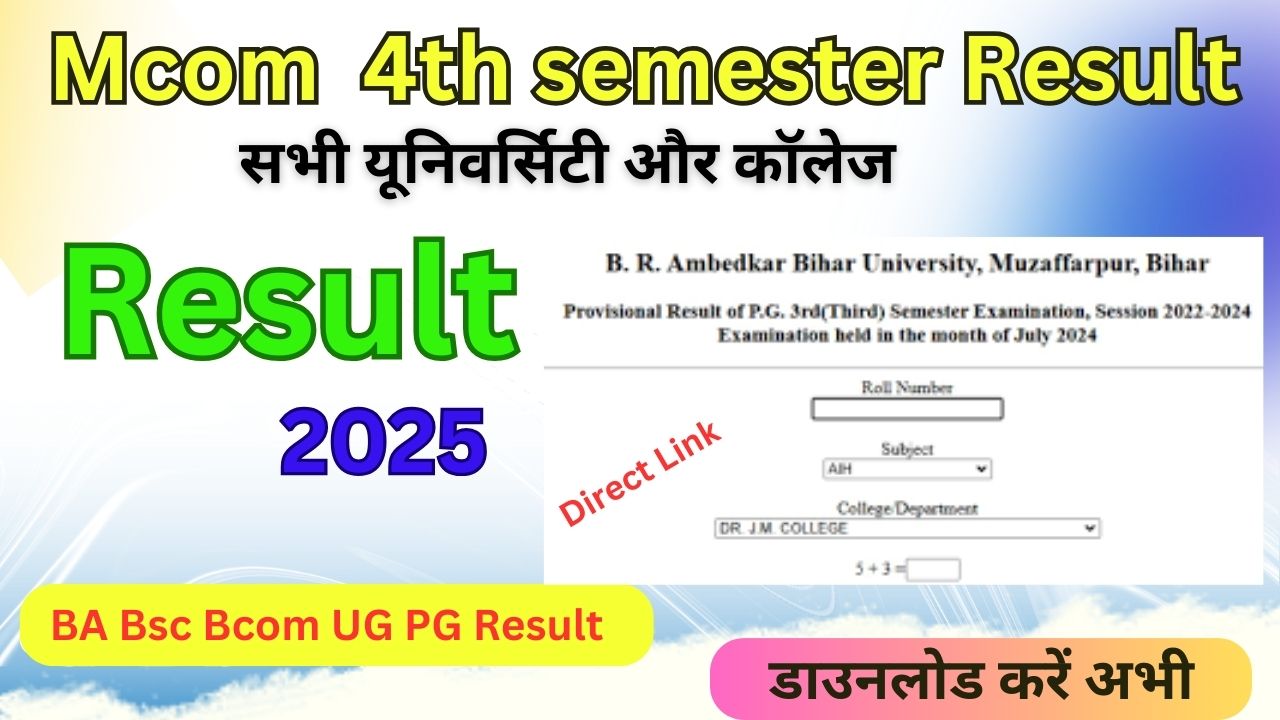 Mcom 4th semester Result 2025