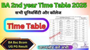 BA 2nd year Time Table 2025