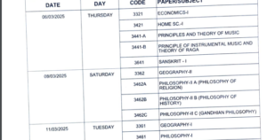 ba 3rd year time table 2025