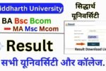 Siddharth University Result 2025