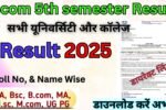 Bcom 5th semester Result 2026