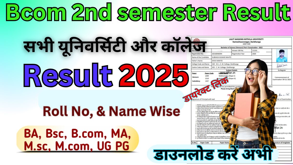 Bcom 2nd semester Result 2025