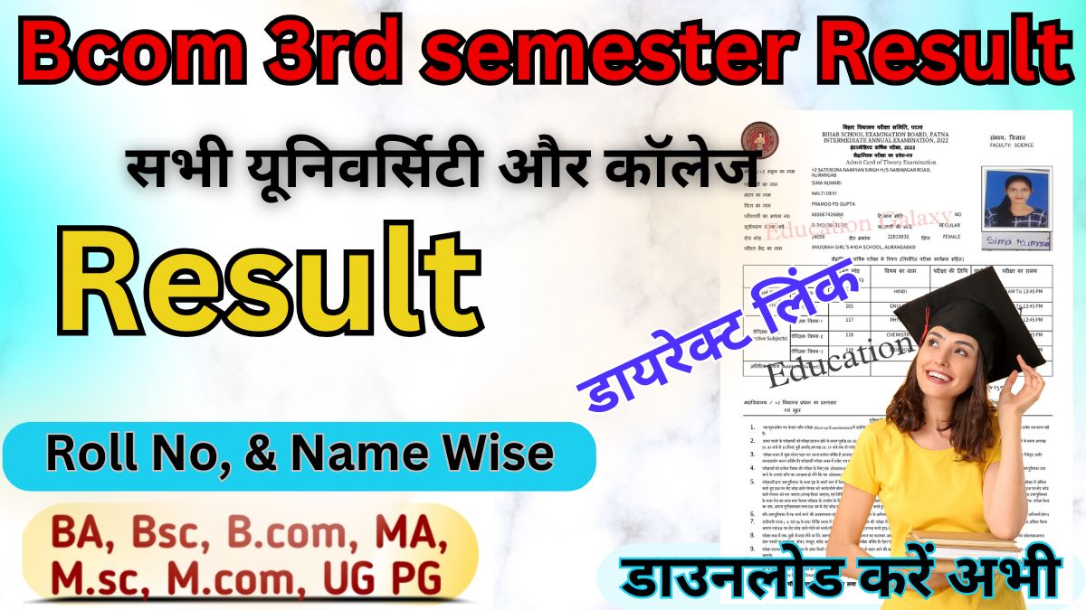 Bcom 3rd semester Result 2025